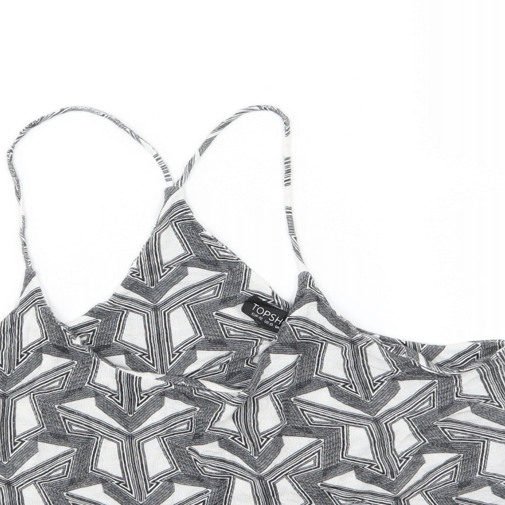 Womens UK Size 14 Topshop Grey Cropped Tank