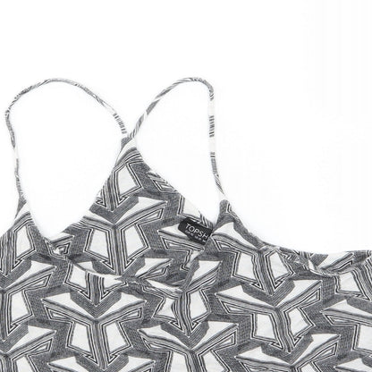 Womens UK Size 14 Topshop Grey Cropped Tank