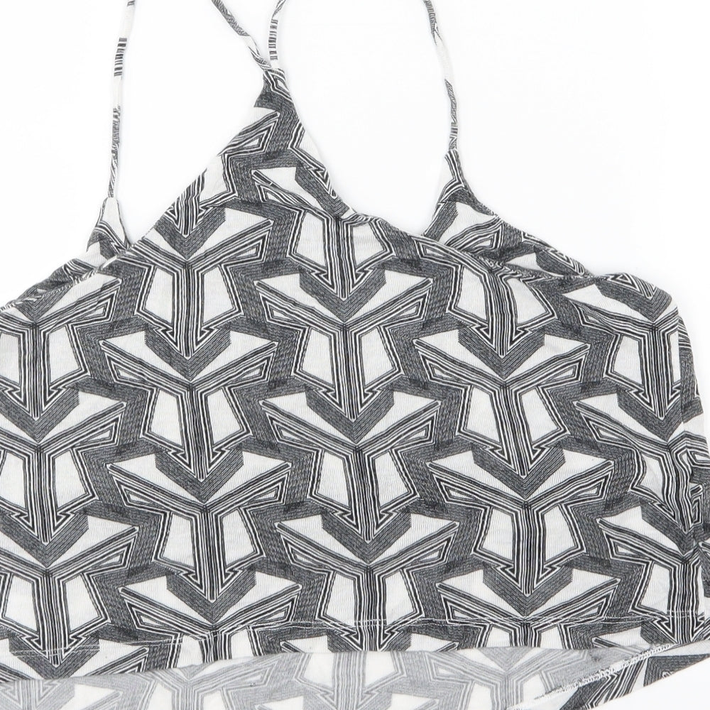 Womens UK Size 14 Topshop Grey Cropped Tank