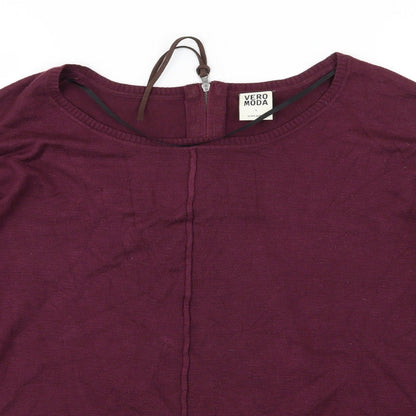 VERO MODA Womens Purple  Knit Pullover Jumper Size S  - Burgundy