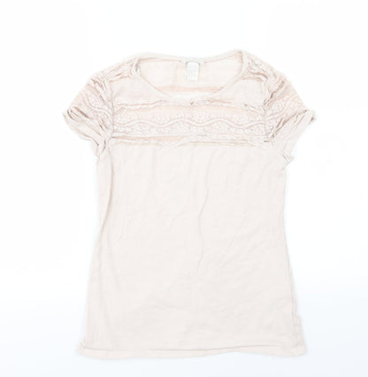 Womens UK Size M H&M Pink Basic T-Shirt