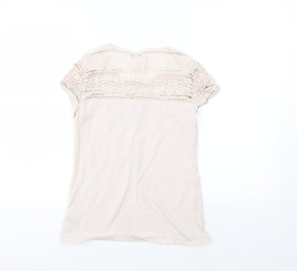Womens UK Size M H&M Pink Basic T-Shirt