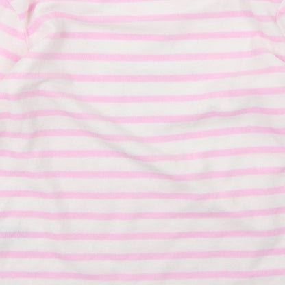 Primark Girls White Striped Fleece Top Pyjama Top Size 9-10 Years  - Disney Tinkerbell