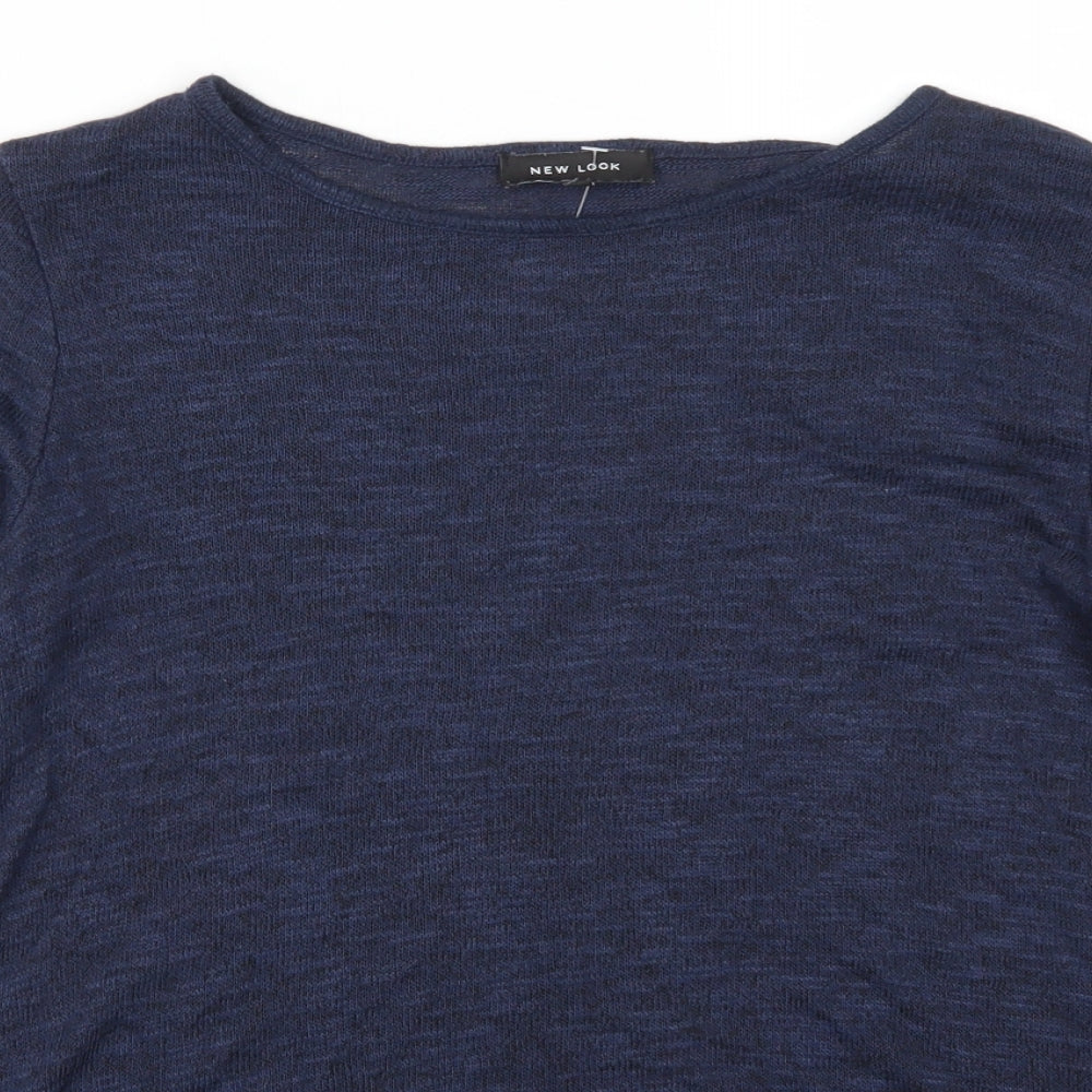 Womens UK Size 10 New Look Blue Basic T-Shirt