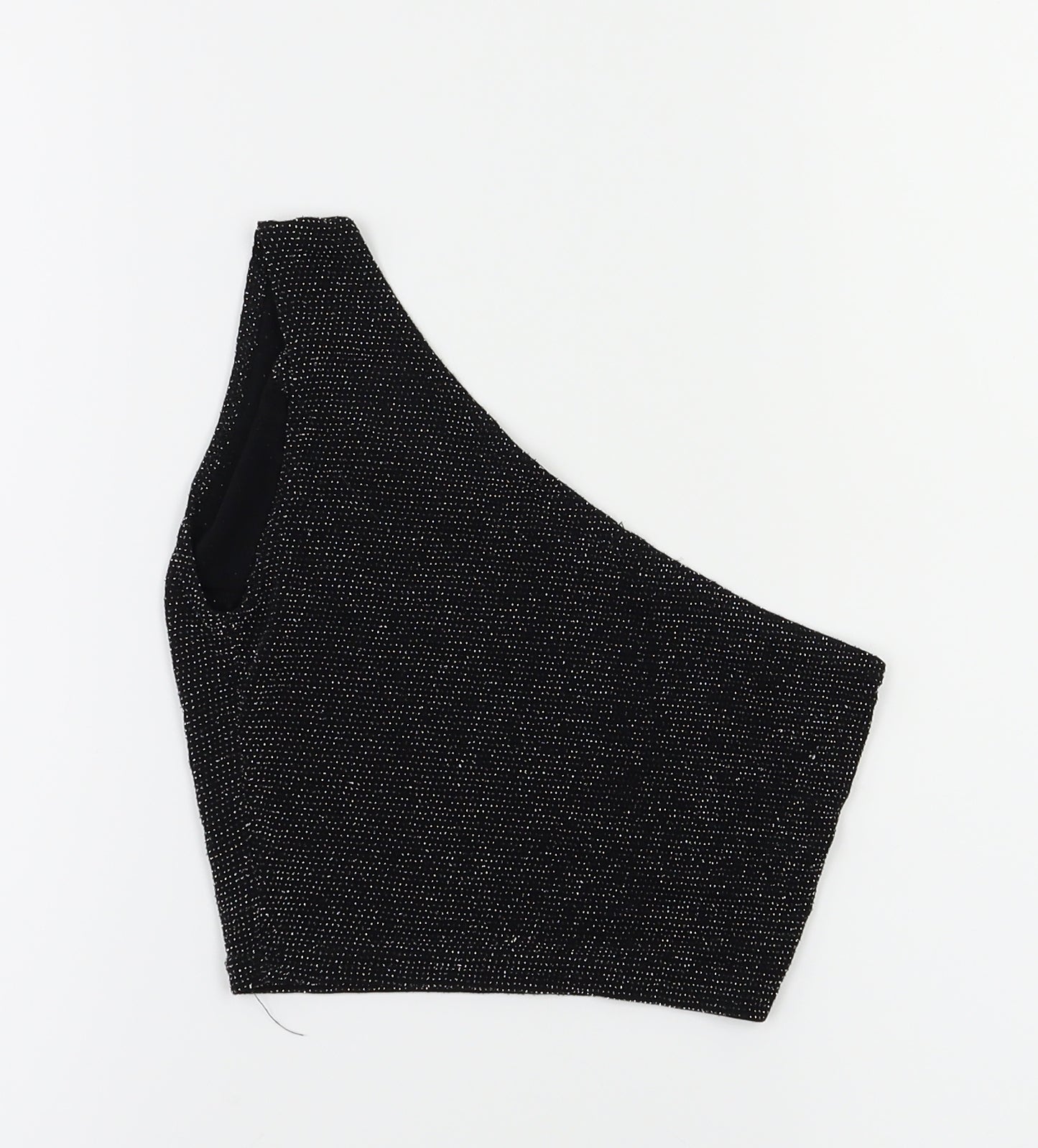 Womens UK Size 4 PRETTYLITTLETHING Black Cropped T-Shirt