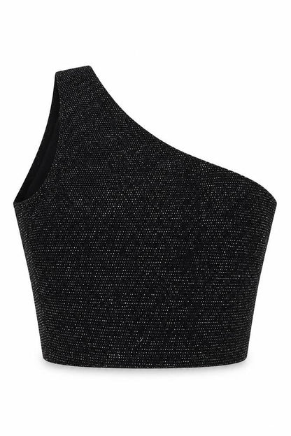 Womens UK Size 4 PRETTYLITTLETHING Black Cropped T-Shirt