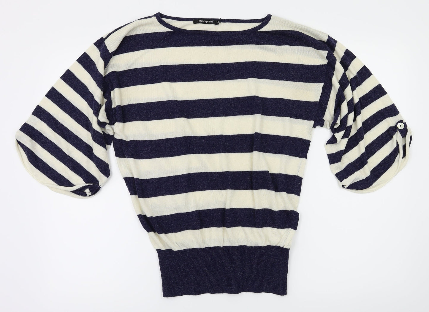 Primark Womens Blue Striped  Basic T-Shirt Size 12