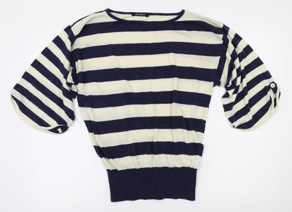 Primark Womens Blue Striped  Basic T-Shirt Size 12