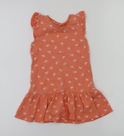 Additional front view of basic needs Orange Fit & Flare, size 18-24, Months