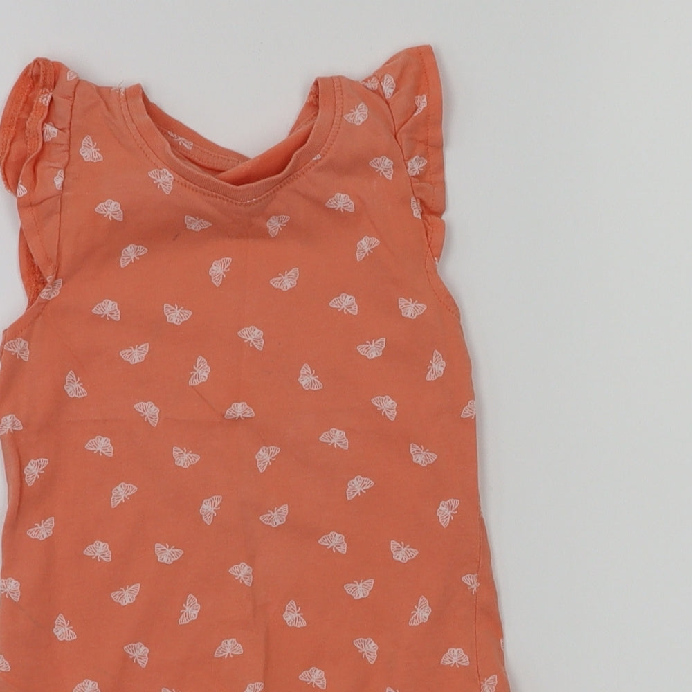 Close-up detail of basic needs Orange Fit & Flare, size 18-24, Months