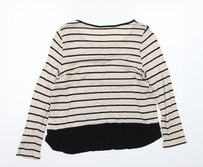 M&Co Womens Beige Striped  Pullover Jumper Size 16