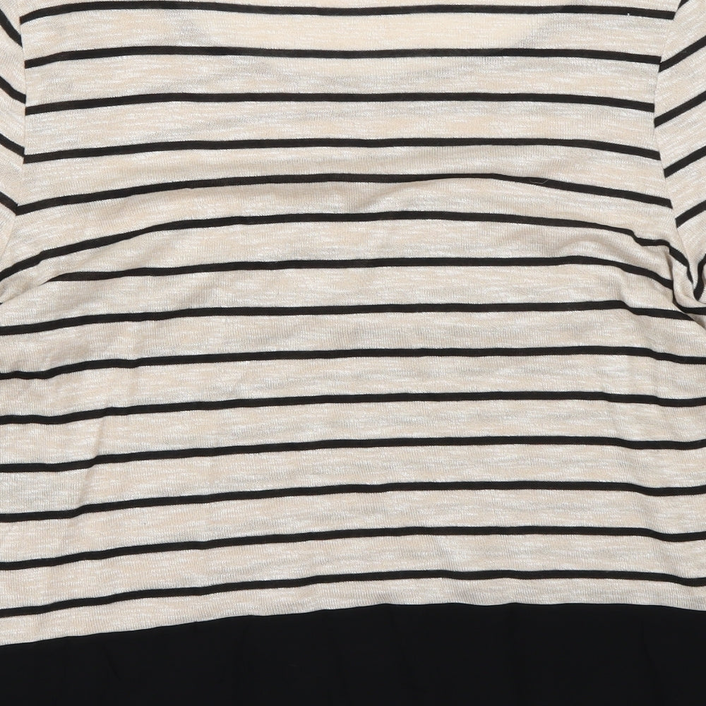 M&Co Womens Beige Striped  Pullover Jumper Size 16