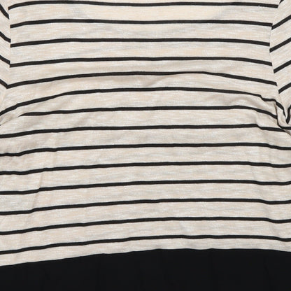 M&Co Womens Beige Striped  Pullover Jumper Size 16