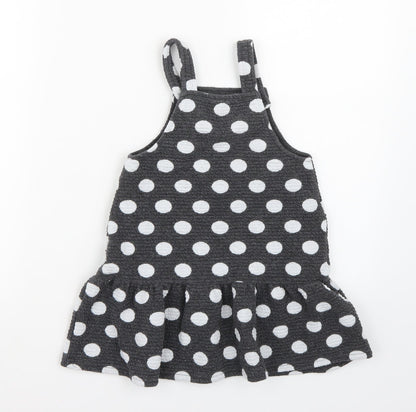 George Girls Grey Polka Dot  A-Line  Size 3-4 Years