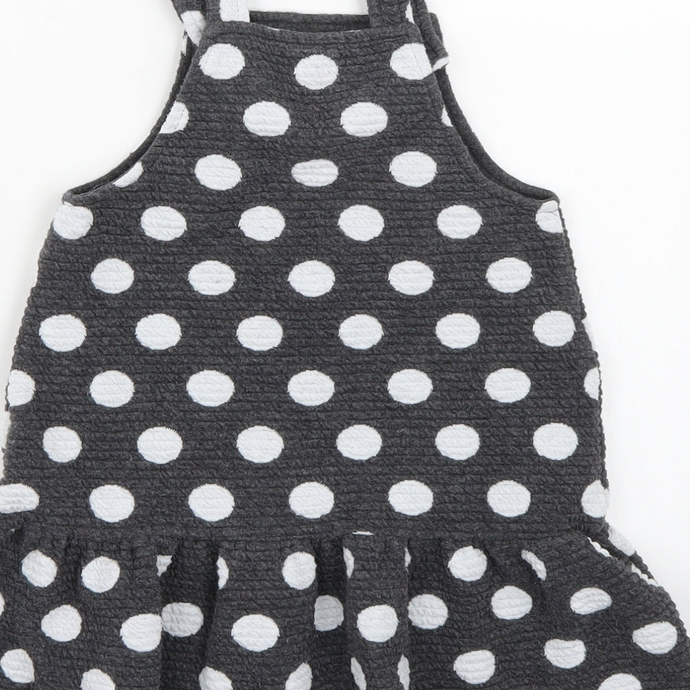 George Girls Grey Polka Dot  A-Line  Size 3-4 Years