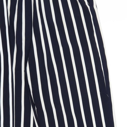 FOREVER 21 Womens Blue Striped  Cropped Trousers Size M L25 in