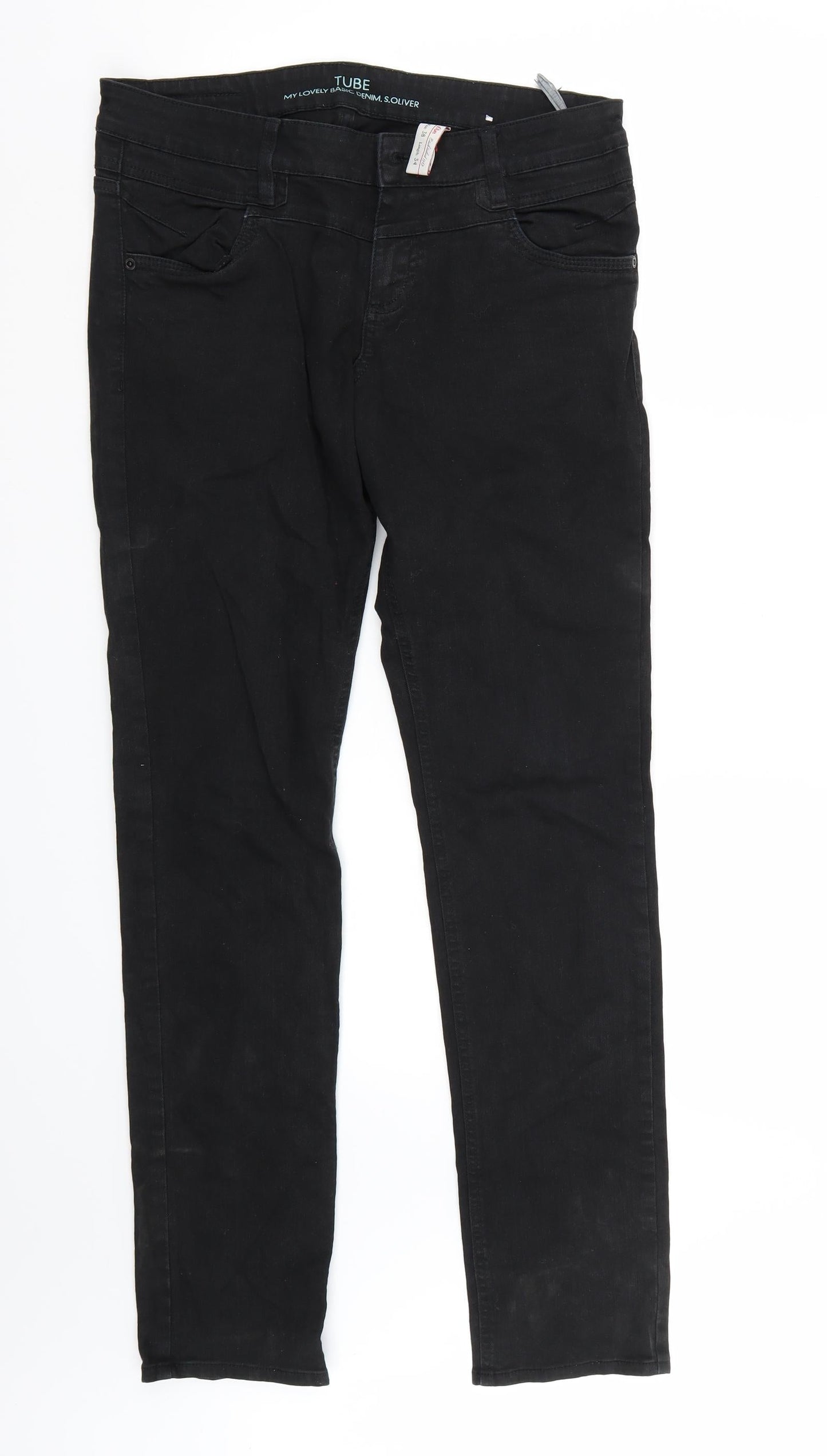 Womens UK Size 38 St oliver Regular Fit Straight Black Jeans