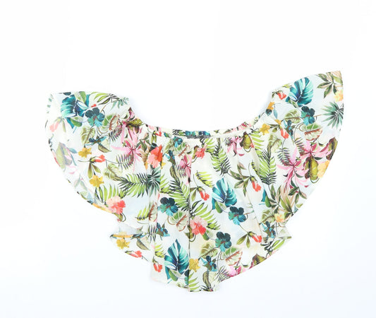 Bershka Womens White Floral  Basic Tank Size M