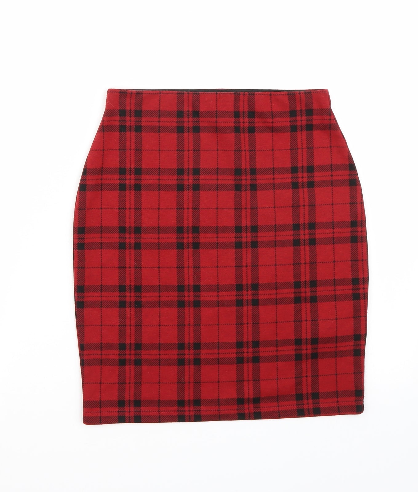 Newlook Womens Red Check  A-Line Skirt Size 6