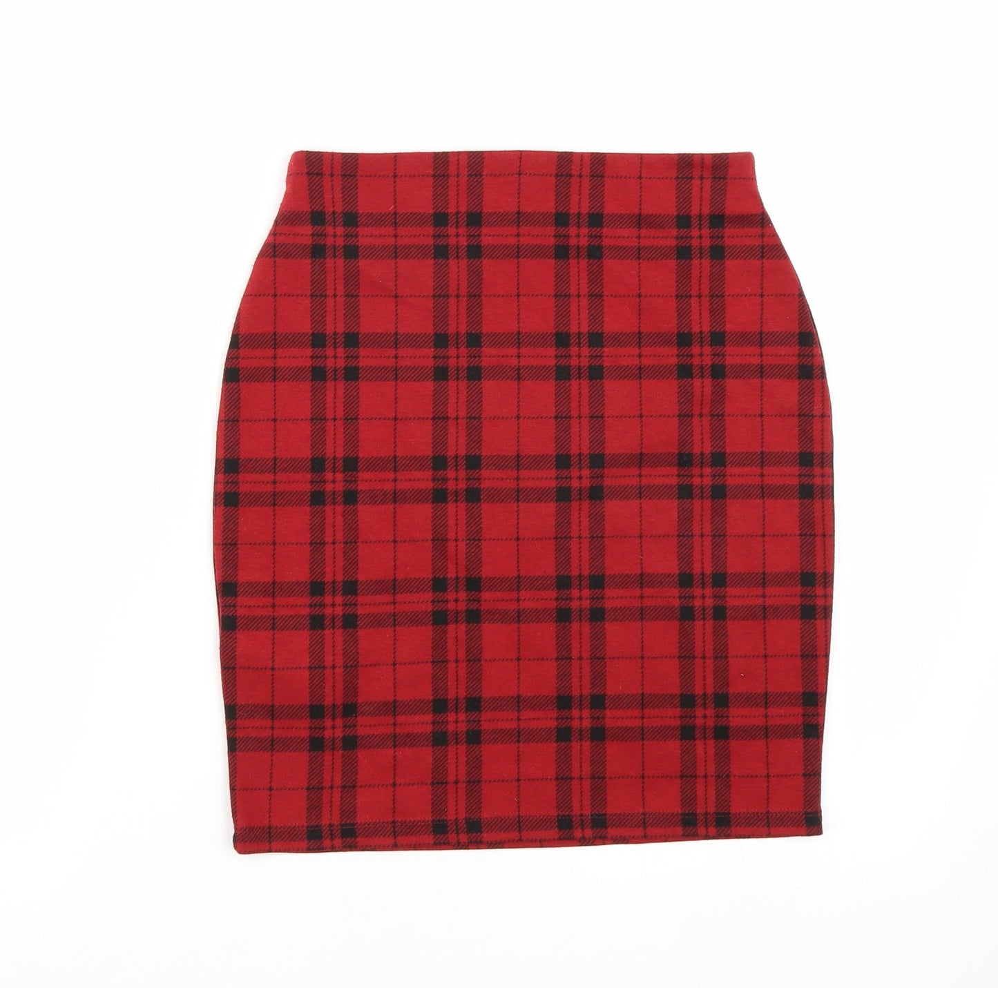 Newlook Womens Red Check  A-Line Skirt Size 6