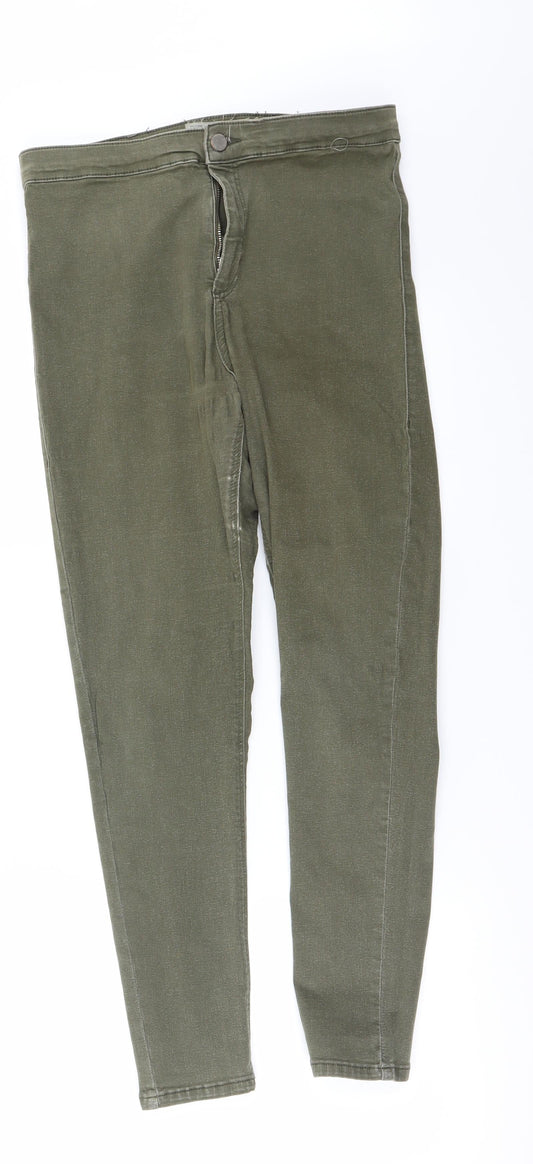 Topshop Womens Green   Straight Jeans Size 32 in L30 in
