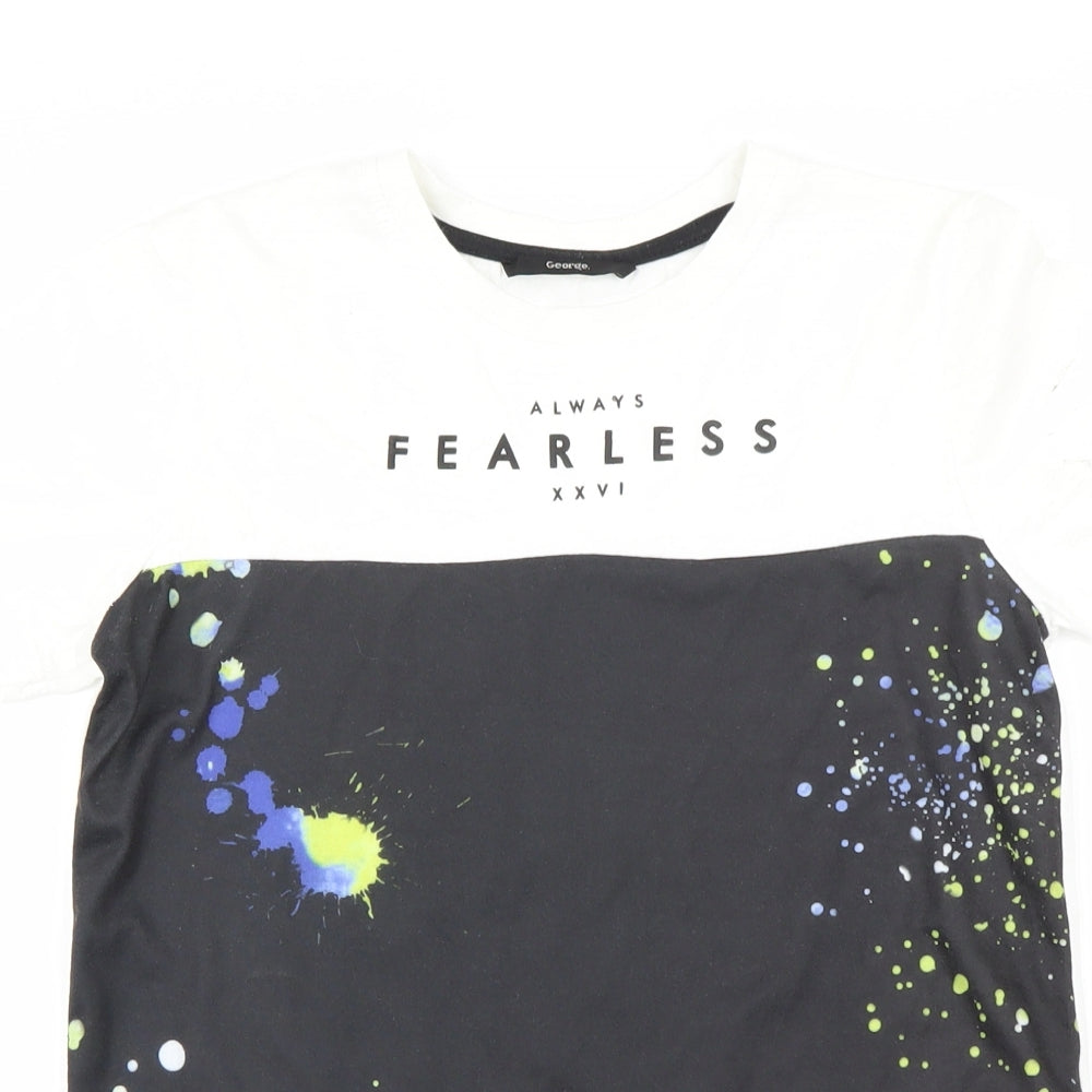 George Boys Black   Basic T-Shirt Size 10 Years