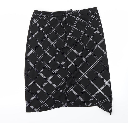 M&Co Womens Black   A-Line Skirt Size 14