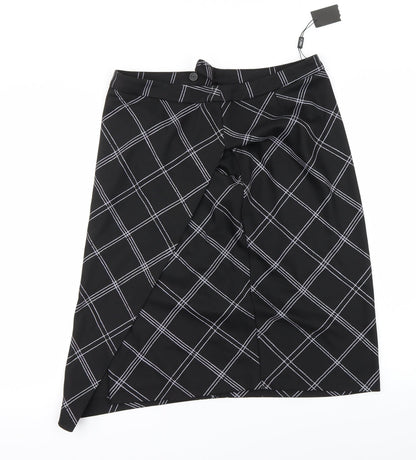 M&Co Womens Black   A-Line Skirt Size 14