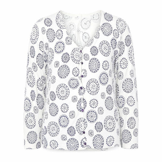 Preworn Womens White Floral  Cardigan Jumper Size 6