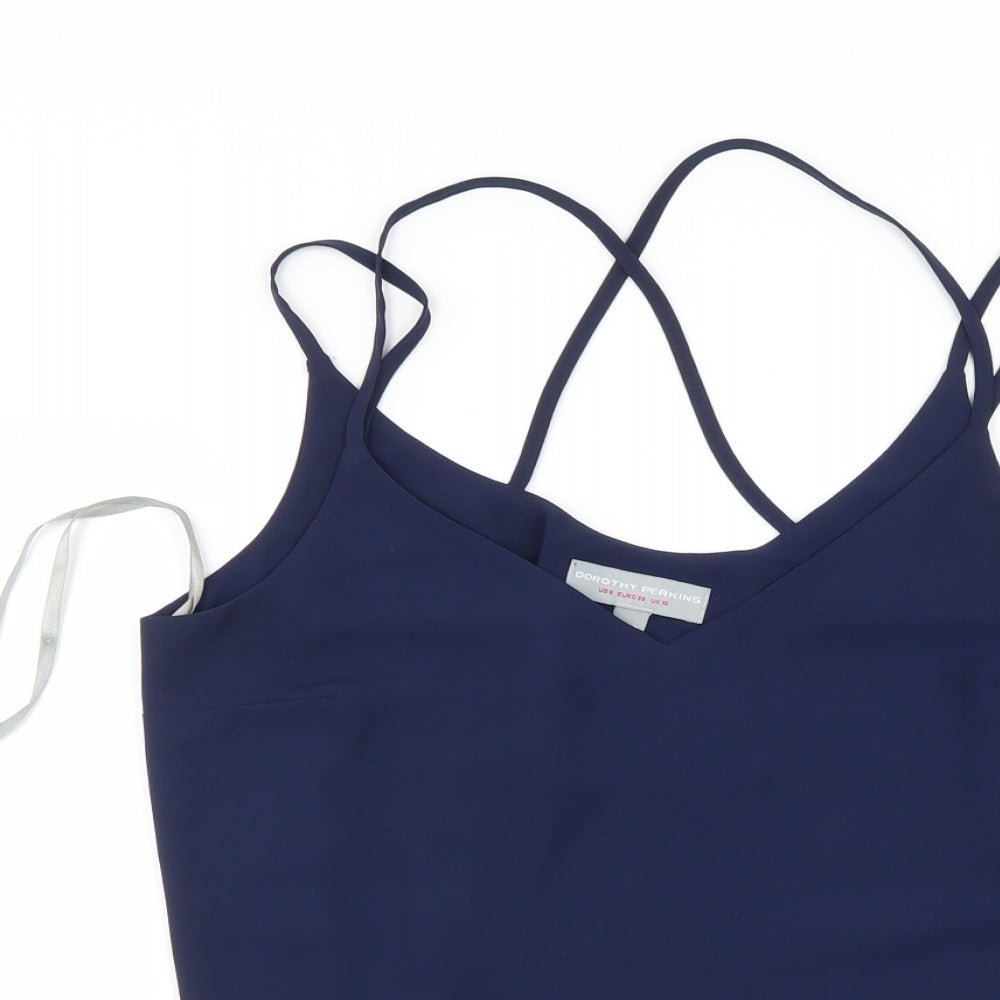 Womens UK Size 6 Dorothy Perkins Blue Basic Blouse
