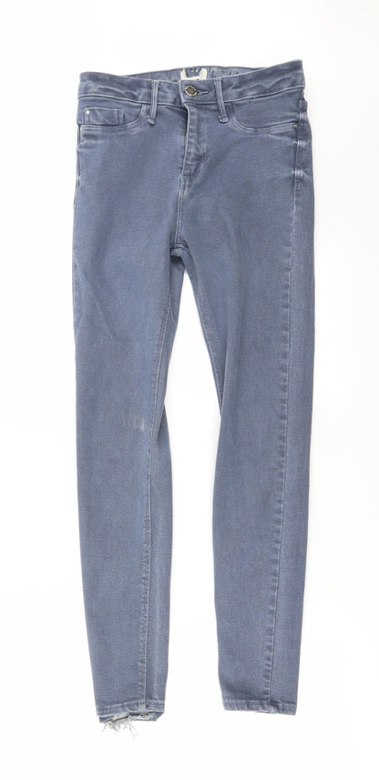 Womens UK Size 8 Preworn Regular Fit Skinny Blue Jeans