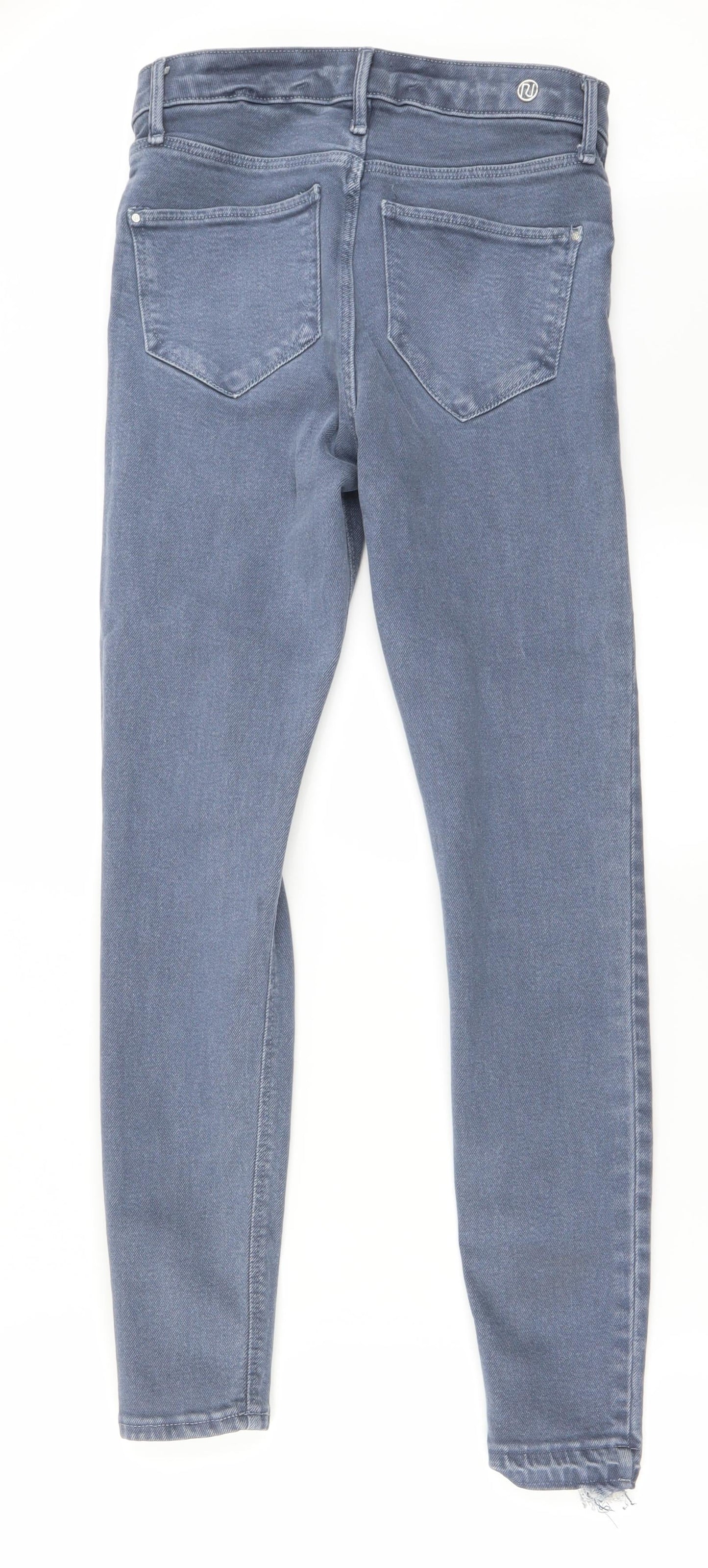 Womens UK Size 8 Preworn Regular Fit Skinny Blue Jeans