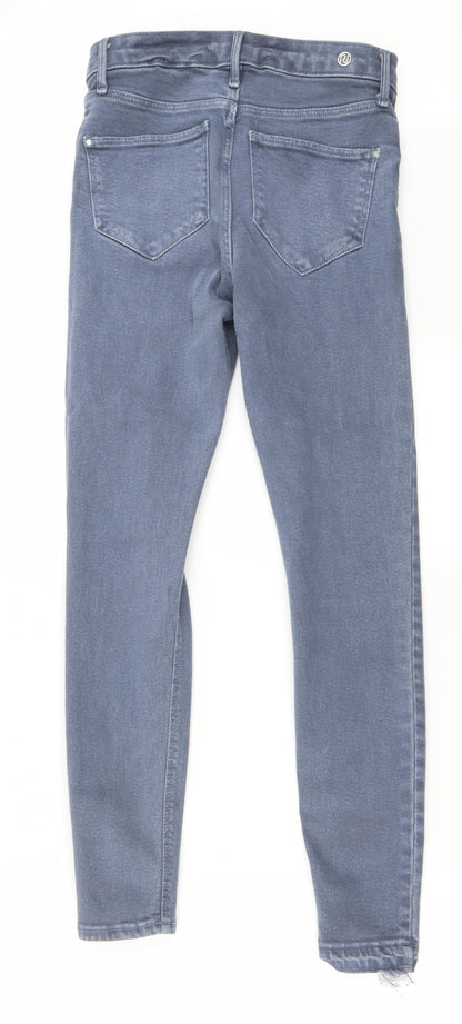 Womens UK Size 8 Preworn Regular Fit Skinny Blue Jeans