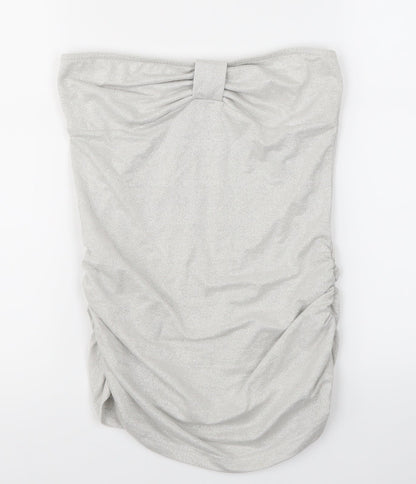 Primark Womens Grey   Basic Tank Size 10  - Sparkly