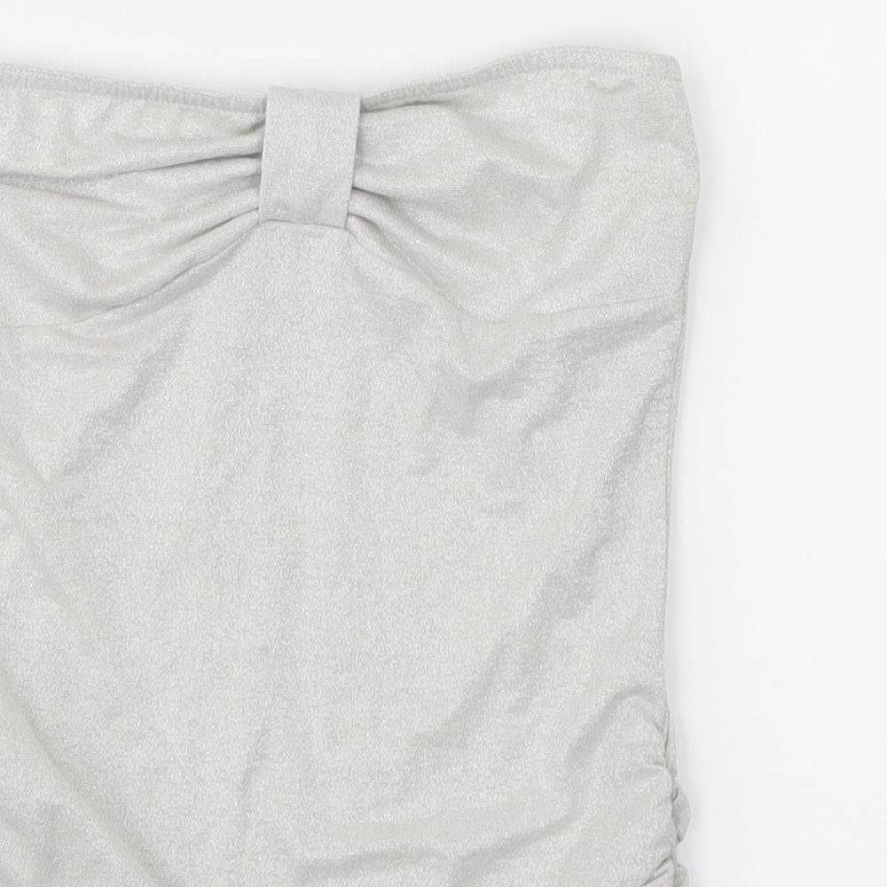 Primark Womens Grey   Basic Tank Size 10  - Sparkly