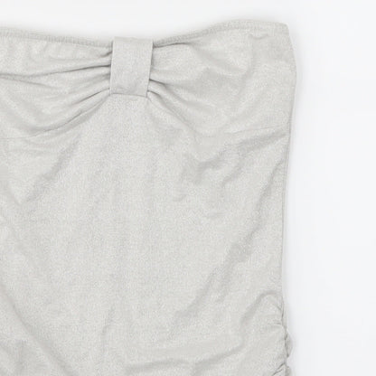 Primark Womens Grey   Basic Tank Size 10  - Sparkly