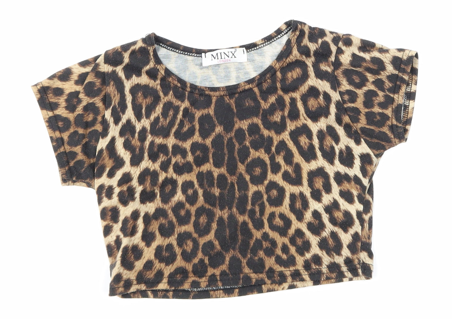 Minx London Girls Brown Animal Print  Basic Tank Size 9-10 Years