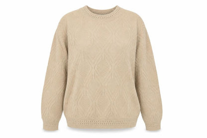 Beau Monde Womens Beige   Henley Jumper Size 14