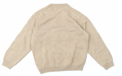Beau Monde Womens Beige   Henley Jumper Size 14