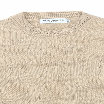 Beau Monde Womens Beige   Henley Jumper Size 14