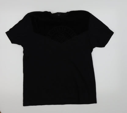 Womens UK Size M River Island Black Basic T-Shirt