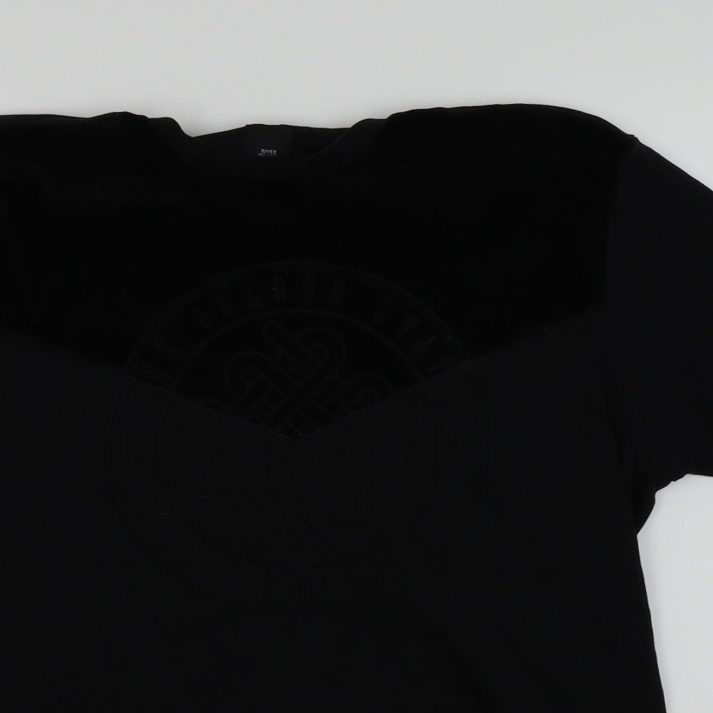 Womens UK Size M River Island Black Basic T-Shirt