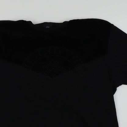 Womens UK Size M River Island Black Basic T-Shirt