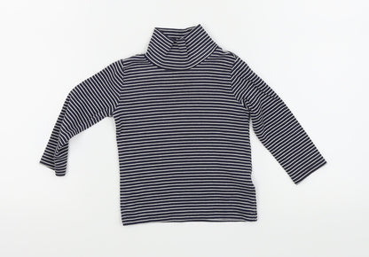 Next Girls White Striped  Basic T-Shirt Size 9-12 Months