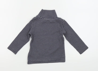 Next Girls White Striped  Basic T-Shirt Size 9-12 Months