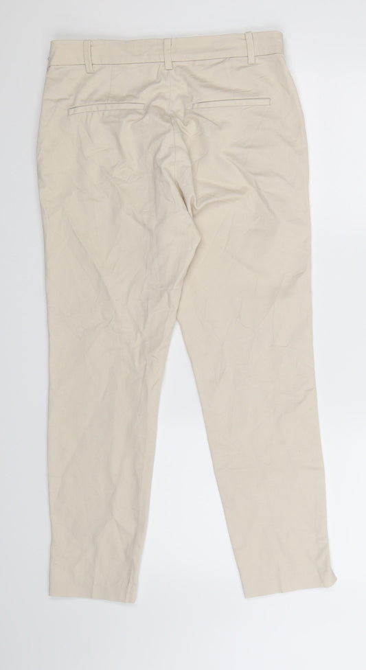 Womens UK Size 12 H&M Extra-Slim Fit  Beige Trousers