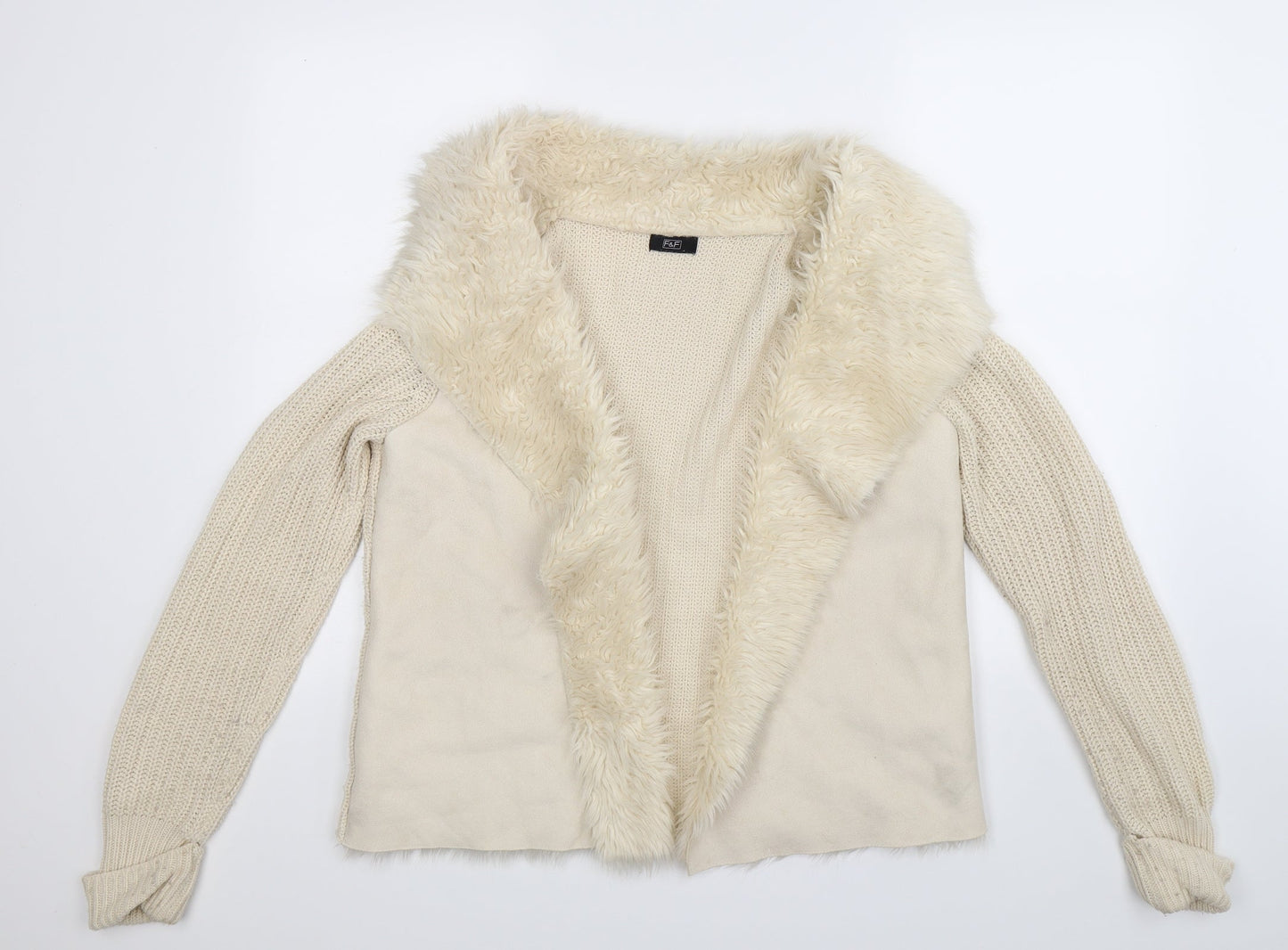 F&F Womens White   Jacket Coatigan Size 10