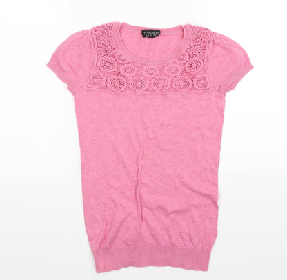 Topshop Womens Pink  Knit Pullover Jumper Size 6