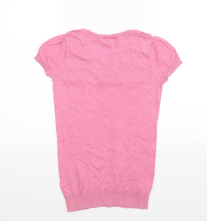 Topshop Womens Pink  Knit Pullover Jumper Size 6
