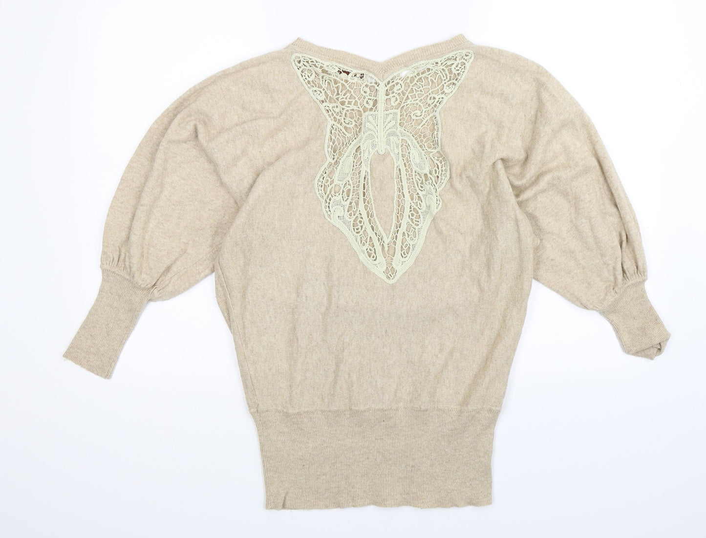 Mizumi Womens Beige  Knit Pullover Jumper Size M